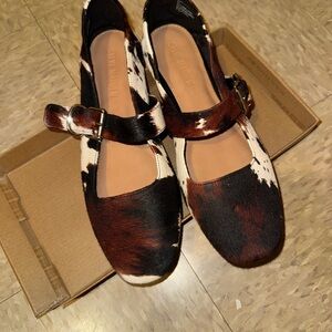 Jenni Brown Cow Print Flats